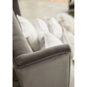 Essentials For Living Chandler Queen Bed ~ Dark Dove Velvet Fabric With Natural Gray Oak