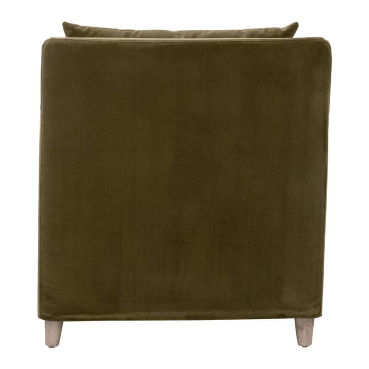 Essentials For Living Jade Slipcover Club Chair~ Olive Velvet