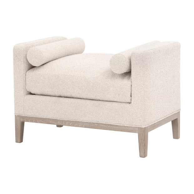 Essentials For Living Keaton Upholstered Accent Stool ~ LiveSmart Gellar-Linen