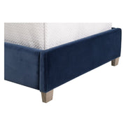Essentials For Living Chandler Twin Bed ~ Denim Velvet Fabric With Natural Gray Oak