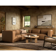 Four Hands Mabry 5 Piece Modular Leather Sectional ~ Nantucket Taupe Top Grain Leather