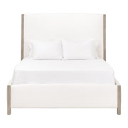 Essentials For Living Emmett Standard King Bed ~ LiveSmart Peyton-Pearl Performance Fabric With Natural Gray Oak