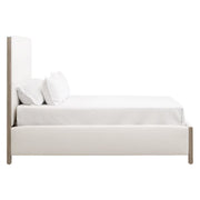 Essentials For Living Emmett Queen Bed ~ LiveSmart Peyton-Pearl Performance Fabric With Natural Gray Oak