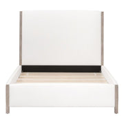 Essentials For Living Emmett Queen Bed ~ LiveSmart Peyton-Pearl Performance Fabric With Natural Gray Oak