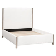 Essentials For Living Emmett Standard King Bed ~ LiveSmart Peyton-Pearl Performance Fabric With Natural Gray Oak