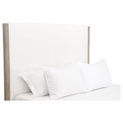 Essentials For Living Emmett Standard King Bed ~ LiveSmart Peyton-Pearl Performance Fabric With Natural Gray Oak