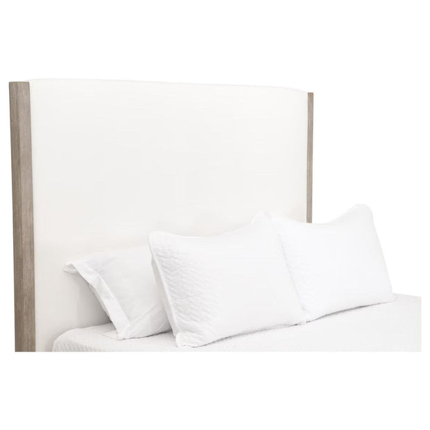 Essentials For Living Emmett Standard King Bed ~ LiveSmart Peyton-Pearl Performance Fabric With Natural Gray Oak
