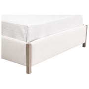 Essentials For Living Emmett Queen Bed ~ LiveSmart Peyton-Pearl Performance Fabric With Natural Gray Oak