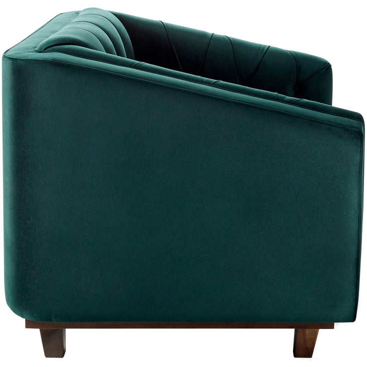 Surya Cheviot Modern Velvet Tufted Accent Chair With Wood Base