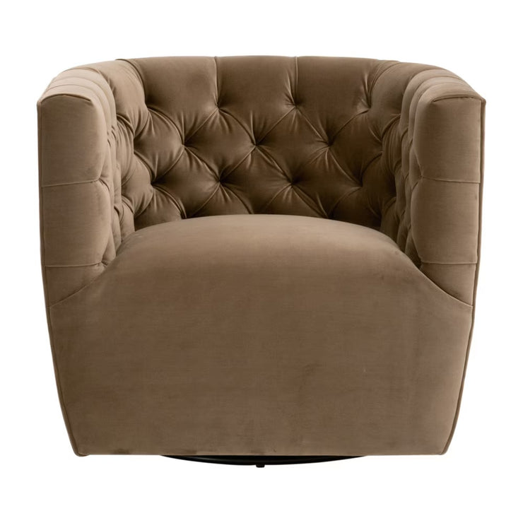 Essentials For Living Marcel Swivel Club Chair ~ Caramel Velvet