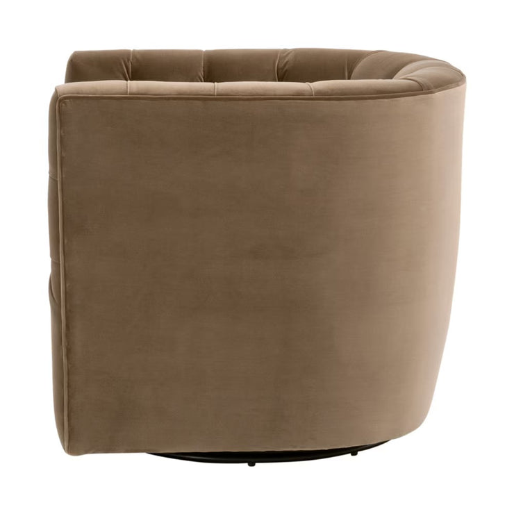 Essentials For Living Marcel Swivel Club Chair ~ Caramel Velvet