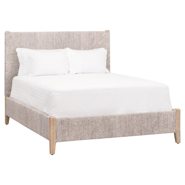 Essentials For Living Malay Standard King Bed ~ White Wash Abaca Rope With Natural Gray Mahogany