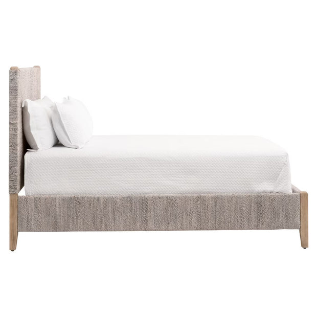 Essentials For Living Malay Standard King Bed ~ White Wash Abaca Rope With Natural Gray Mahogany