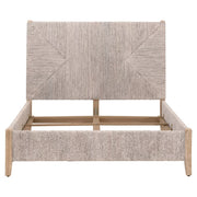 Essentials For Living Malay Cal King Bed ~ White Wash Abaca Rope With Natural Gray Mahogany