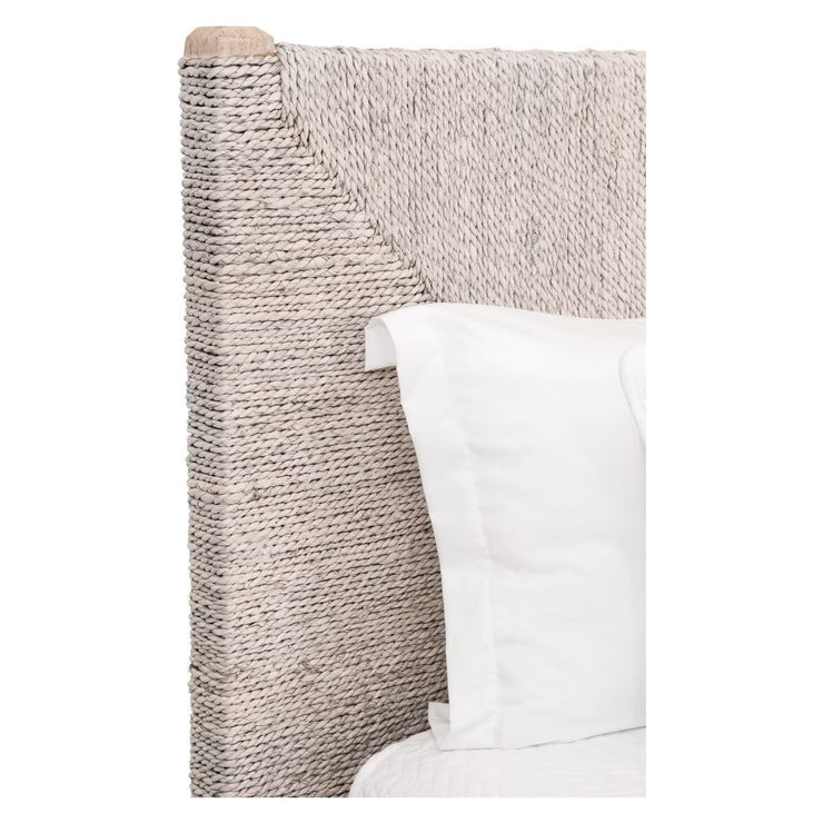 Essentials For Living Malay Standard King Bed ~ White Wash Abaca Rope With Natural Gray Mahogany