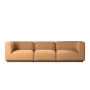 Four Hands Mabry 3 Piece Modular Leather Sectional Sofa ~ Nantucket Taupe Top Grain Leather