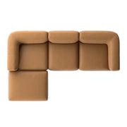 Four Hands Mabry 3 Piece Modular Leather Sectional Sofa and Ottoman ~ Nantucket Taupe Top Grain Leather