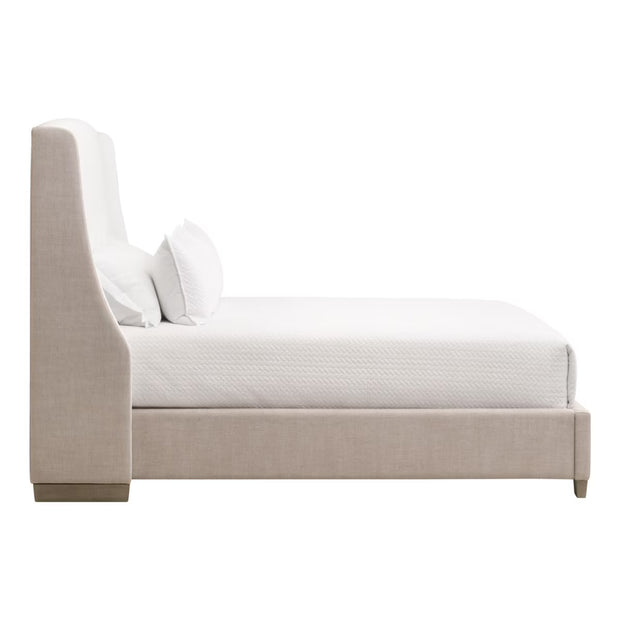 Essentials For Living Sloan Cal King Bed ~ LiveSmart Peyton-Pearl, Bisque Performance Fabric With Natural Gray Oak