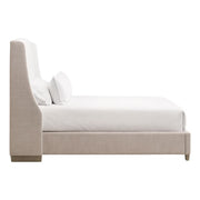 Essentials For Living Sloan Queen Bed ~ LiveSmart Peyton-Pearl, Bisque Performance Fabric Natural Gray Oak