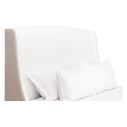 Essentials For Living Sloan Queen Bed ~ LiveSmart Peyton-Pearl, Bisque Performance Fabric Natural Gray Oak