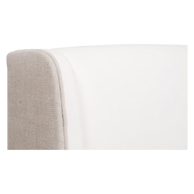 Essentials For Living Sloan Cal King Bed ~ LiveSmart Peyton-Pearl, Bisque Performance Fabric With Natural Gray Oak