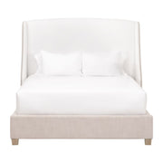 Essentials For Living Sloan Standard King Bed ~ LiveSmart Peyton-Pearl, Bisque Performance Fabric With Natural Gray Oak