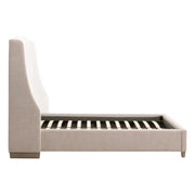 Essentials For Living Sloan Queen Bed ~ LiveSmart Peyton-Pearl, Bisque Performance Fabric Natural Gray Oak
