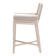Essentials For Living Overlay Outdoor Counter Stool ~ Performance White Speckle With Washed Ever Teak Frame