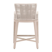 Essentials For Living Overlay Outdoor Counter Stool ~ Performance White Speckle With Washed Ever Teak Frame
