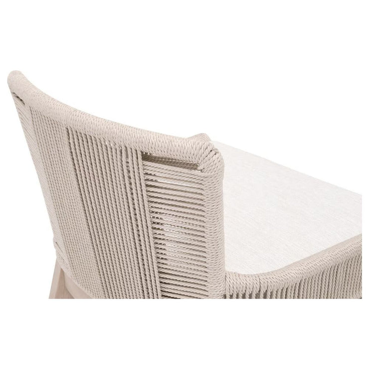 Essentials For Living Overlay Outdoor Counter Stool ~ Performance White Speckle With Washed Ever Teak Frame
