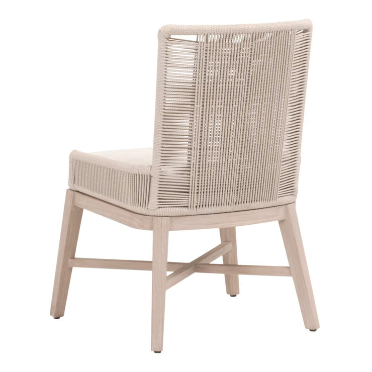 Essentials For Living Overlay Outdoor Dining Chair ~ Performance White Speckle Washed Ever Teak Frame