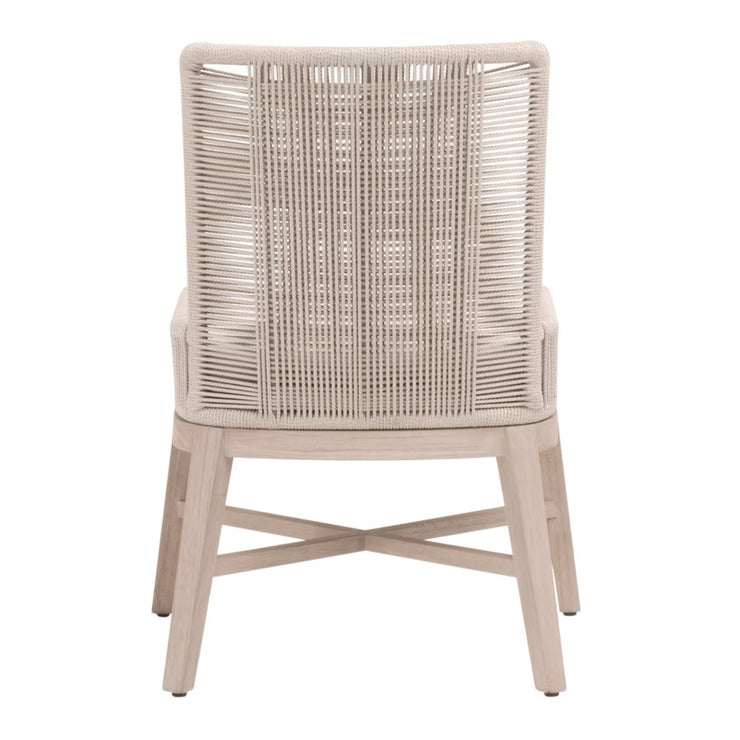 Essentials For Living Overlay Outdoor Dining Chair ~ Performance White Speckle Washed Ever Teak Frame