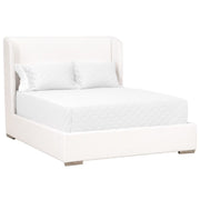 Essentials For Living Stewart Queen Bed ~ LiveSmart Peyton -Pearl Performance Fabric With Natural Gray Oak
