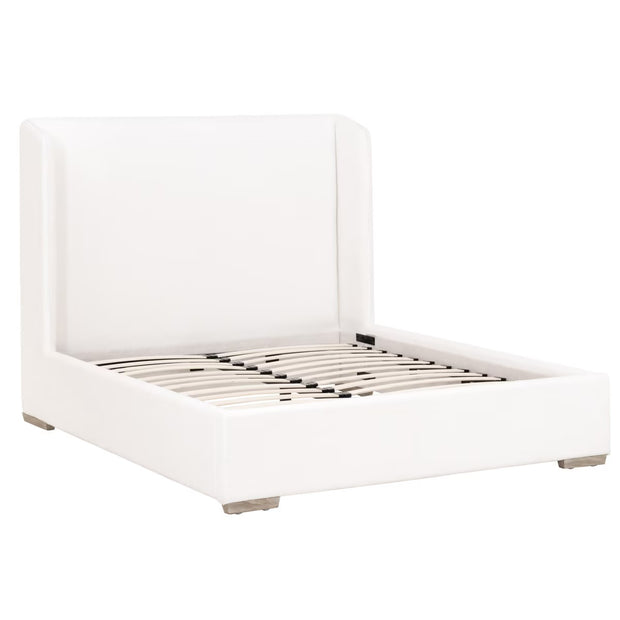 Essentials For Living Stewart Standard King Bed ~ LiveSmart Peyton -Pearl Performance Fabric With Natural Gray Oak