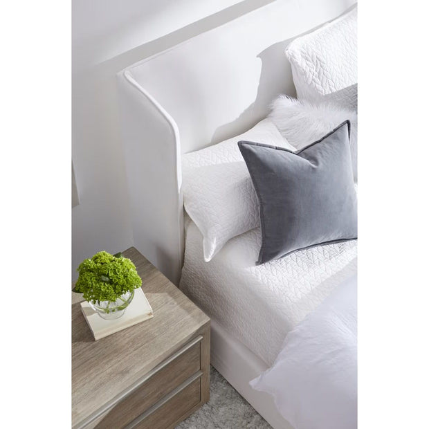 Essentials For Living Stewart Cal King Bed ~ LiveSmart Peyton-Pearl Performance Fabric Natural Gray Oak