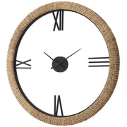 Uttermost Montecito Iron and Wrapped Banana Leaf Contemporary Wall Clock