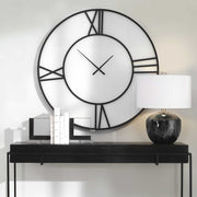 Uttermost Reema Black and White Modern Wall Clock