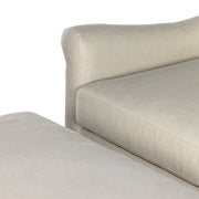 Four Hands Bridges Sloped Arm Chair and a Half With Ottoman ~ Brussels Natural Belgian Linen Upholstered Fabric