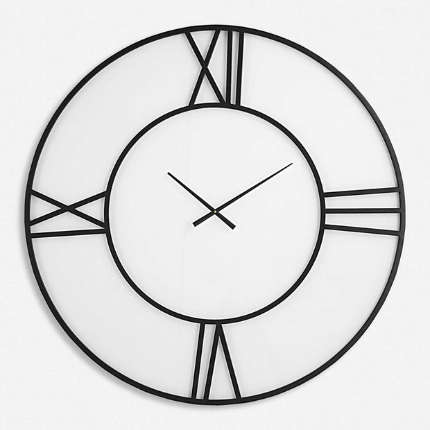 Uttermost Reema Black and White Modern Wall Clock