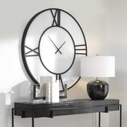 Uttermost Reema Black and White Modern Wall Clock