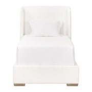 Essentials For Living Stewart Twin Bed ~ LiveSmart Peyton -Pearl Performance Fabric With Natural Gray Oak