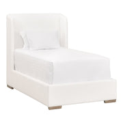 Essentials For Living Stewart Twin Bed ~ LiveSmart Peyton -Pearl Performance Fabric With Natural Gray Oak