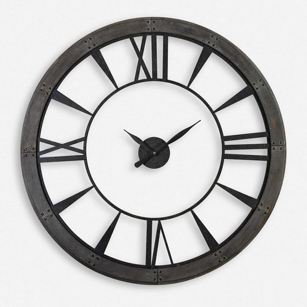 Uttermost Ronan Oversized Rustic Bronze Wall Clock