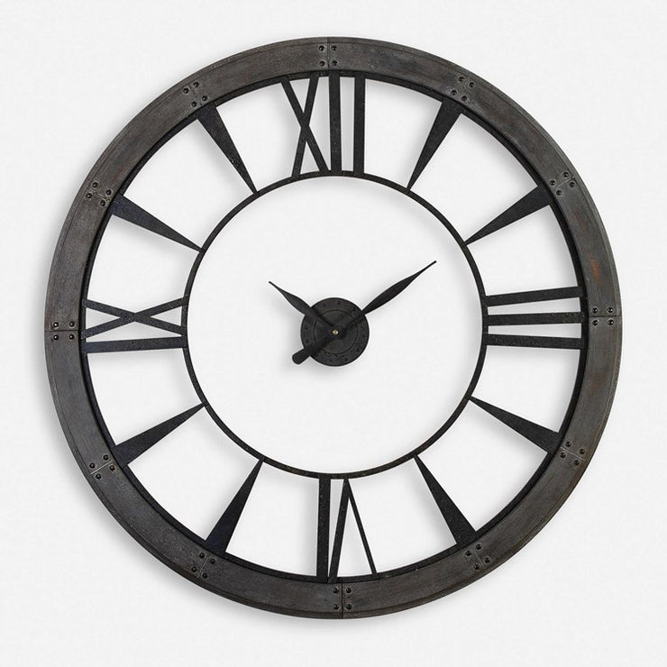 Uttermost Ronan Oversized Rustic Bronze Wall Clock