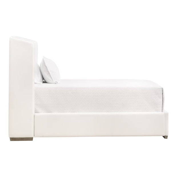 Essentials For Living Stewart Twin Bed ~ LiveSmart Peyton -Pearl Performance Fabric With Natural Gray Oak