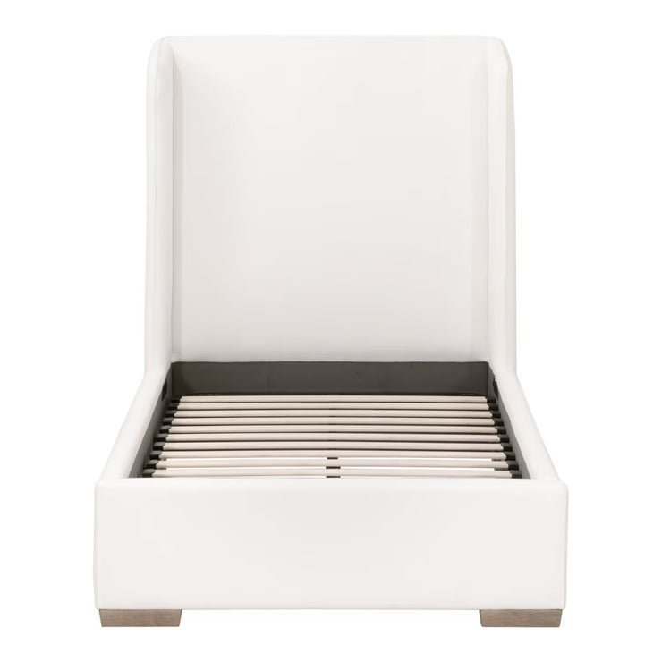 Essentials For Living Stewart Twin Bed ~ LiveSmart Peyton -Pearl Performance Fabric With Natural Gray Oak