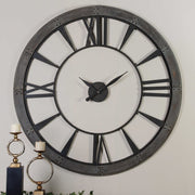 Uttermost Ronan Oversized Rustic Bronze Wall Clock