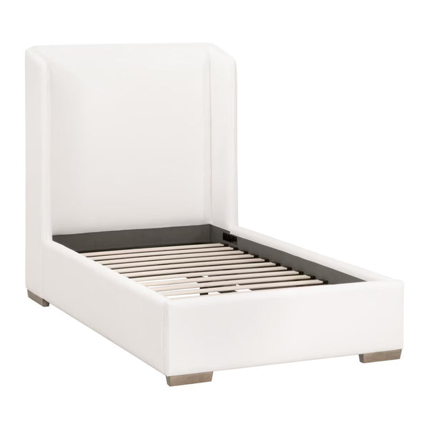 Essentials For Living Stewart Twin Bed ~ LiveSmart Peyton -Pearl Performance Fabric With Natural Gray Oak