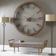 Uttermost Amarion Oversized Hammered Copper Modern Wall Clock