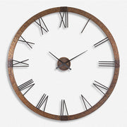Uttermost Amarion Oversized Hammered Copper Modern Wall Clock